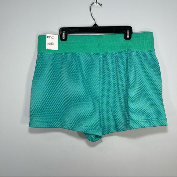 NEW Nike Sweat Shorts Womens Extra Large Green Blue Fleece High Rise Loose Fit - Picture 2 of 11